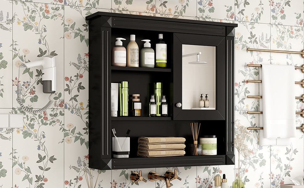 32'' Bathroom Wall Cabinet with Mirror, Wall Mounted Medicine Cabinet