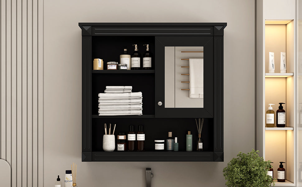 32'' Bathroom Wall Cabinet with Mirror, Wall Mounted Medicine Cabinet