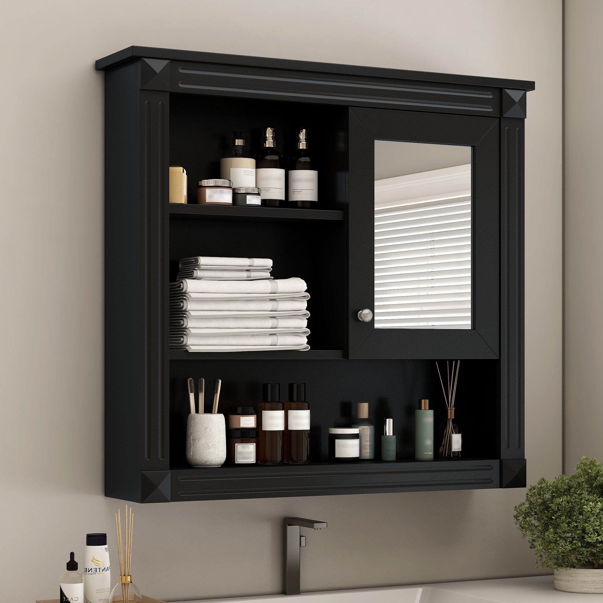 32'' Bathroom Wall Cabinet with Mirror, Wall Mounted Medicine Cabinet